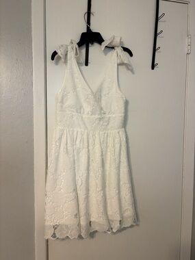 NWT Layered with Love White Lace Tie-Shoulder Dress